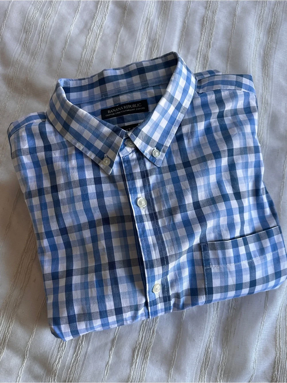 BANANA REPUBLIC Cotton Stretch Oxford Shirt | Grant Fit - Large Tall